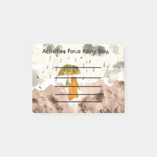 Activities for a rainy day post it notes post-it block
