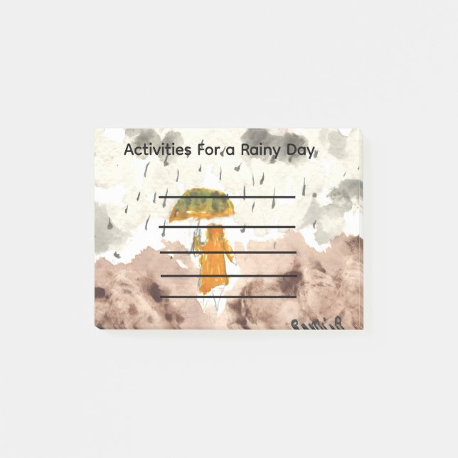 Activities for a rainy day post it notes post-it block (Framsida)