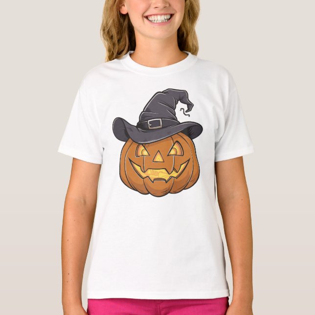 Activous Halloween Pumpkin, Girls' T Shirt (Framsida)