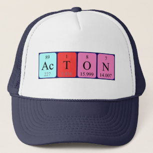 Acton Periodisk hatt bord namn Keps