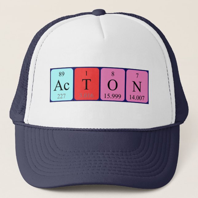 Acton Periodisk hatt bord namn Keps (Framsida)