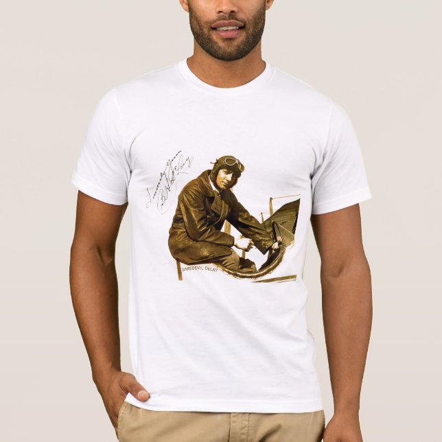 Actor Aviator DAREDEVIL DeLAY - Handsome Shirt T (Framsida)