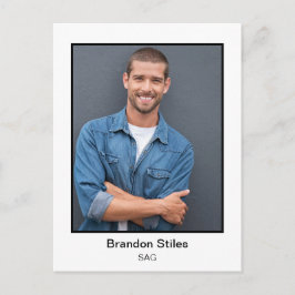 Actor Headshot Photo Postcard Vykort