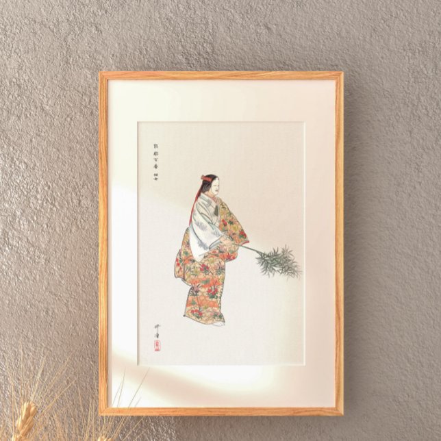 Actor in the No Play Hanjo 1925 by Kogyo Tsukioka Poster (Skapare uppladdad)