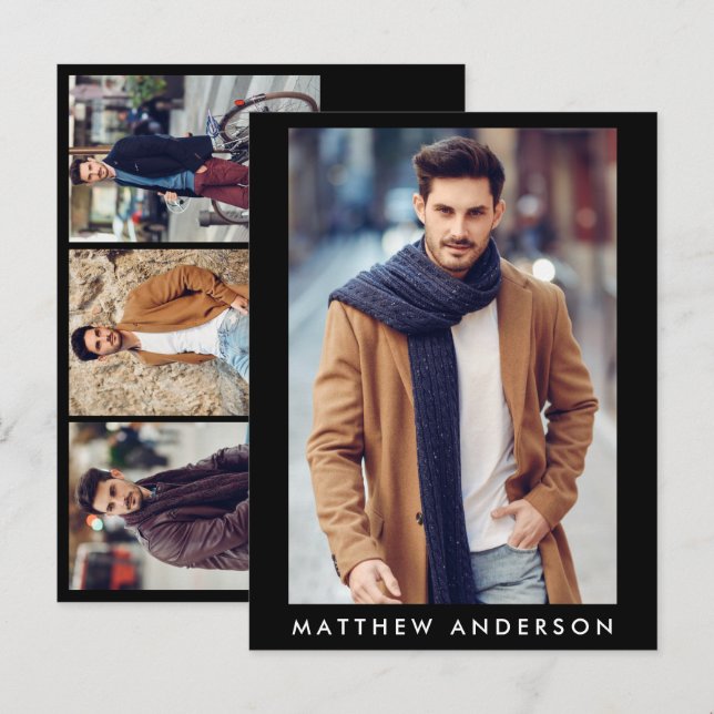 Actor Model 4 Photo Comp Card - Storlekt vykort (Fram/baksida)