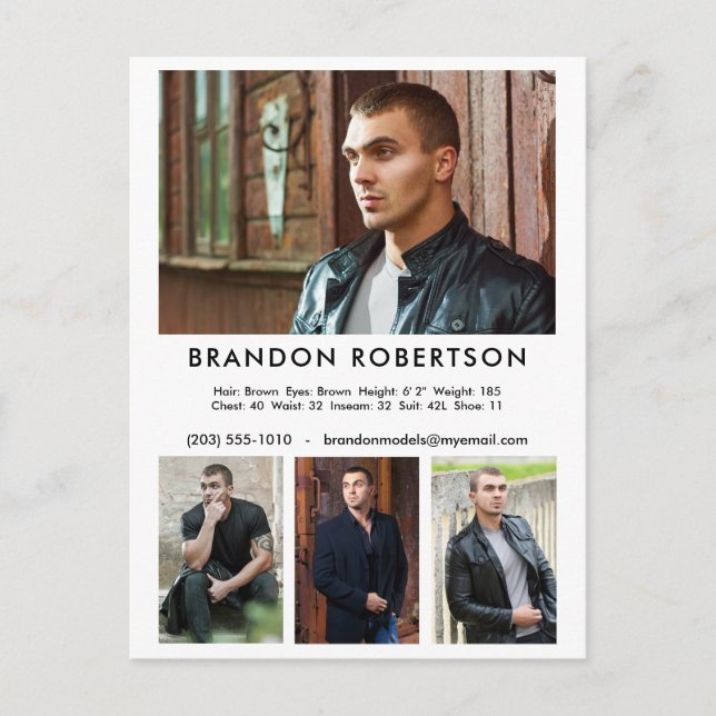 Actor Model 4 Photo Template - marknadsföring Vykort (Framsida)