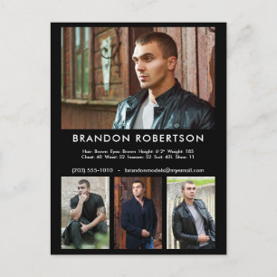 Actor Model 4 Photo Template - marknadsföring Vykort