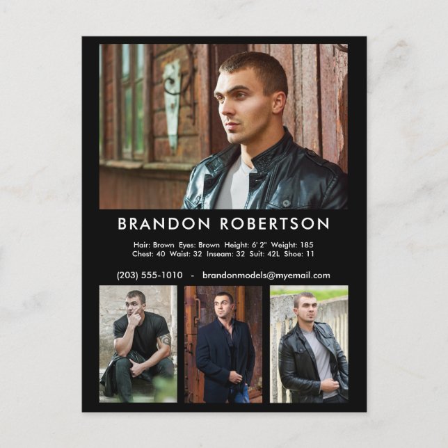 Actor Model 4 Photo Template - marknadsföring Vykort (Framsida)