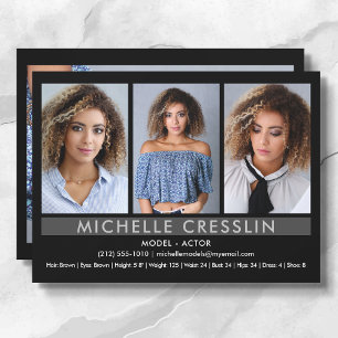 Actor Model 5.5x7.5 Zed Comp Card 3 - baksida Inbjudningar