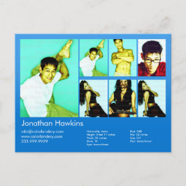 Actor & Model Blue Headshot Comp Forte Vykort