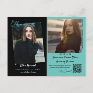 Actor Model Composite 3 Photo Promo Card-vykort Vykort
