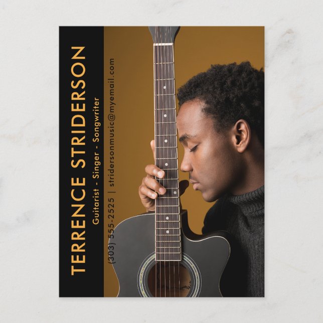 Actor Model Musician Comp Zed Card-marknadsföring Vykort (Framsida)