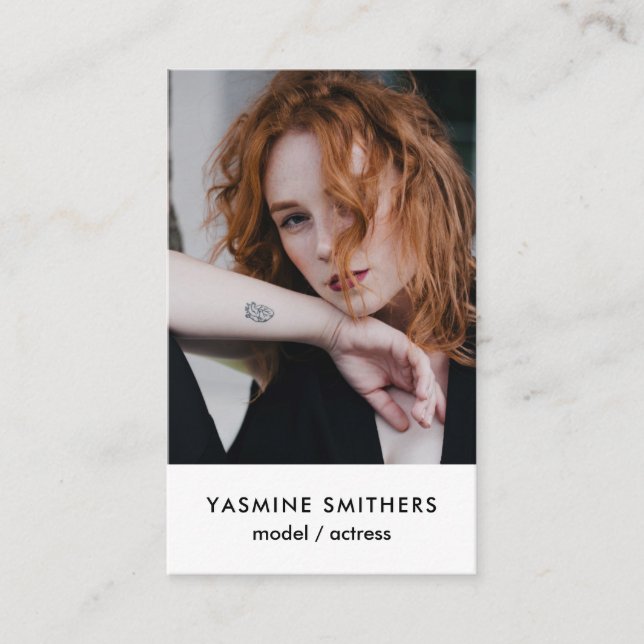 Actor Model Singer Dancer SOCIAL ICON-foto Visitkort (Framsida)