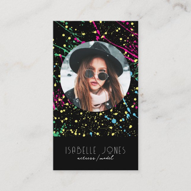 Actor Model Singer DJ Photo QR-kod Social Media Visitkort (Framsida)