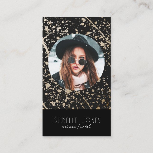 Actor Model Singer DJ Photo QR-kod Social Media Visitkort (Framsida)