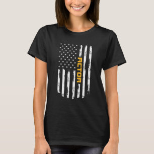 Actor Proud Positive Carrer Vintage American Flagg T Shirt