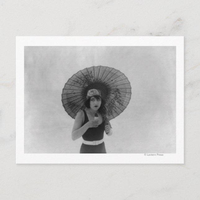 Actress Betty Compson Eating Ice Cream Vykort (Framsida)