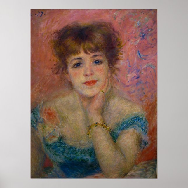 Actress Jeanne Samary av Pierre-Auguste Renoir Poster (Framsidan)