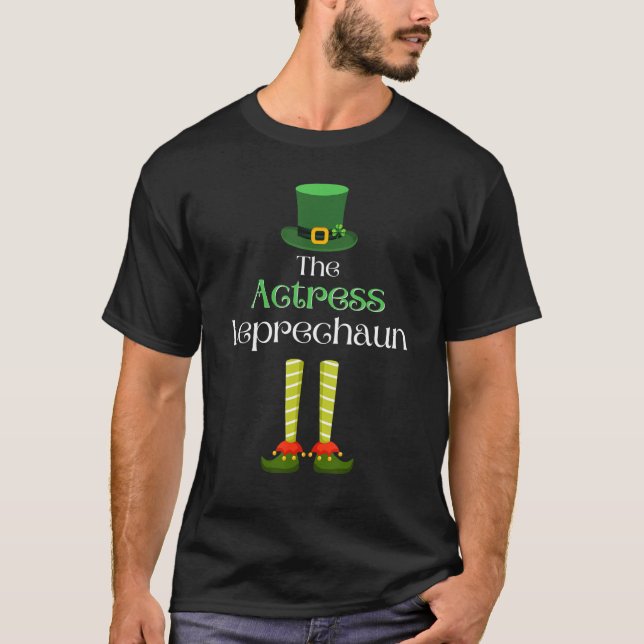 Actress Leprechaun Matching Family Group St. Patri T Shirt (Framsida)