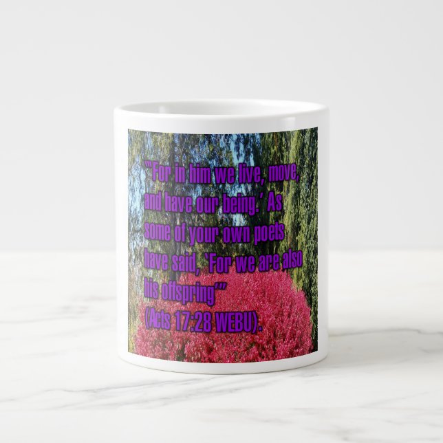 Acts 17:28 WEBU Mug Jumbo Mugg (Framsidan)