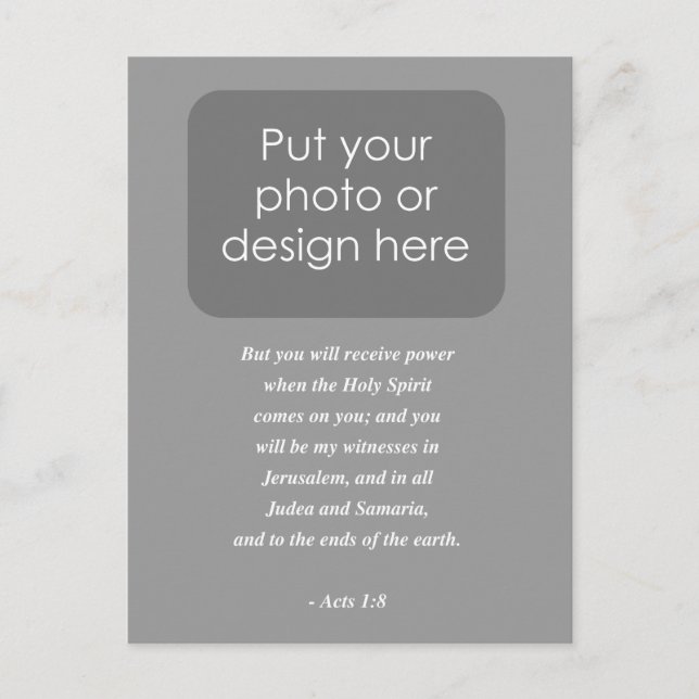 ACTS 1:8 Bibelverse Vykort (Framsida)