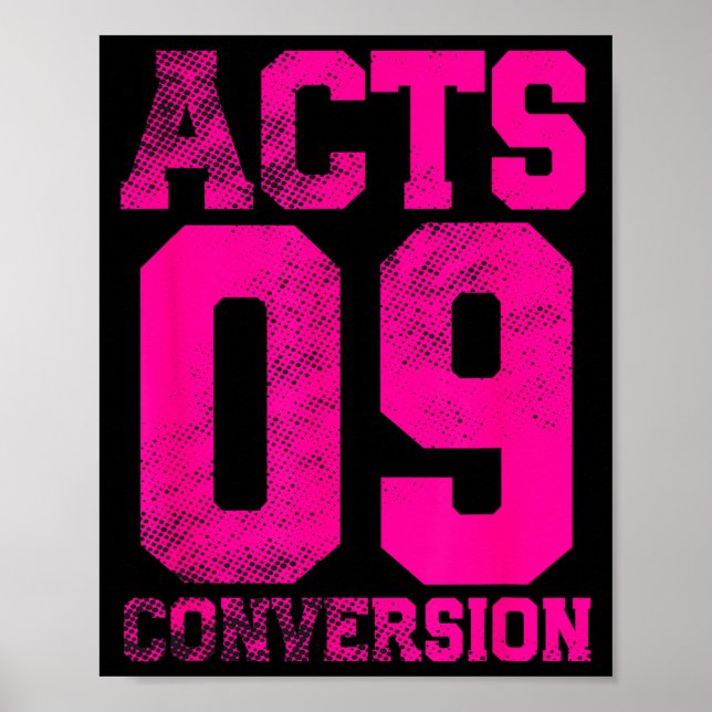 Acts 9 omvändelse Bibelkapitel Jersey Design  Poster (Framsidan)