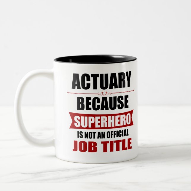 Actuary Superhero Novelty Två-Tonad Mugg (Vänster)