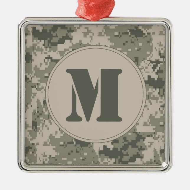 ACU Camo Camouflage Monogram Initial Ornament (Framsidan)