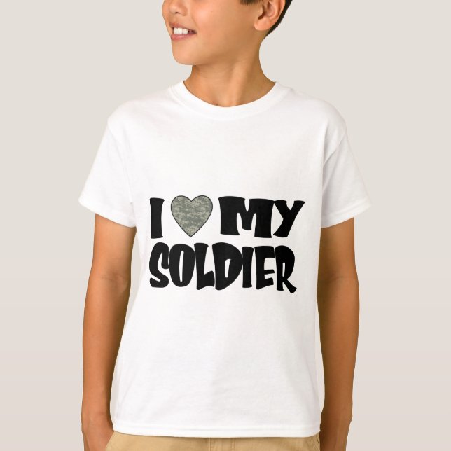 Acu-hjärta - jag älskar min soldat tee (Framsida)
