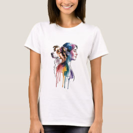 Acuarela Canina Border Collie - Femenina T Shirt