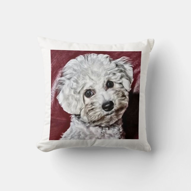 Acuarela de Bichon Frisé Kudde (Framsida)