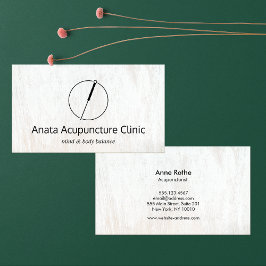 Acupuncture Acupuncturist Nål Logotyp White Wood Visitkort