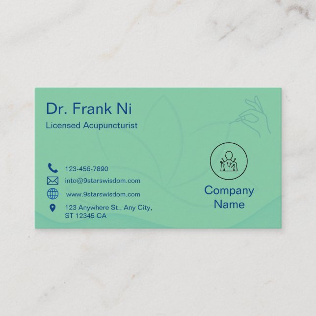 Acupuncture Business Card  TCM Business card Visitkort (Framsida)