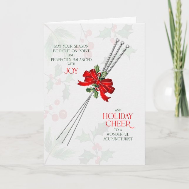 Acupuncture Needles Seasonal Joy and Cheer Helgkort (Framsida)