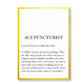 Acupuncture Sore Spot Wall Art Acupuncturist chart Poster