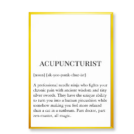 Acupuncturist Needle Ninja Wall Art Clinic chart Poster