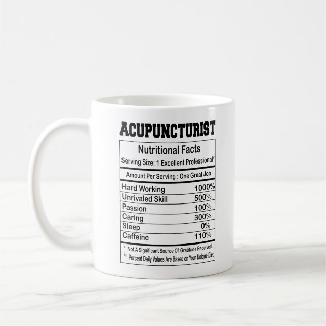  Acupuncturist Nutrition Facts 11 oz Coffee Mugg (Vänster)