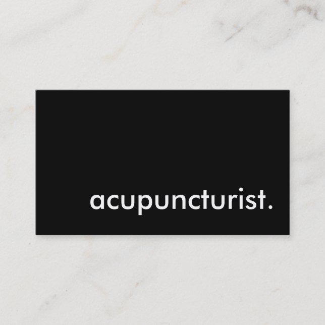 acupuncturist. visitkort (Framsida)