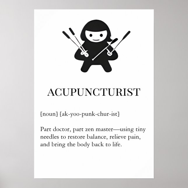Acupuncturist Wall Art Gift | Needle Acupuncture  Poster (Framsidan)
