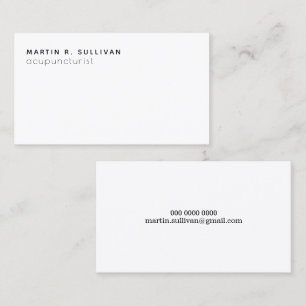 acupunkturist (eller annan prof) minimalistisk b/w visitkort