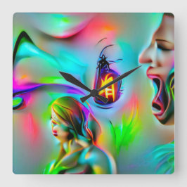 Acusticophobia Fyrkantig Klocka