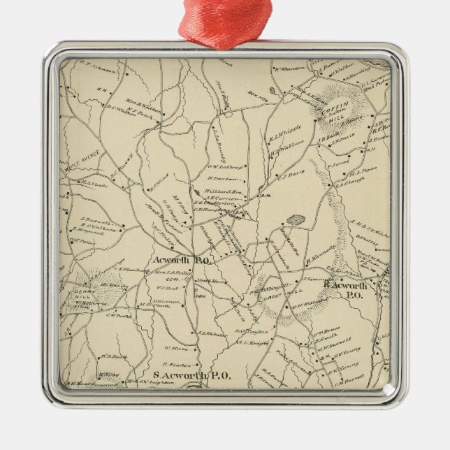 Acworth, Sullivan County Julgransprydnad Metall (Framsidan)