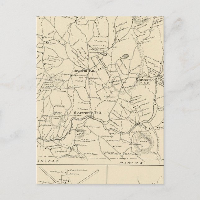 Acworth, Sullivan County Vykort (Framsida)