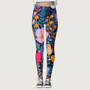 AD 002 - Blommigt digitalt mönster Leggings