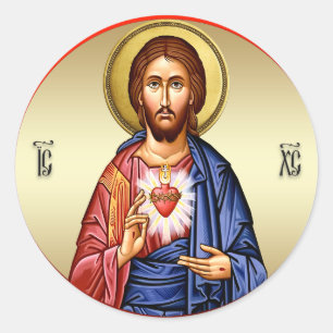 AD 002 - Jesus Kristus Runt Klistermärke