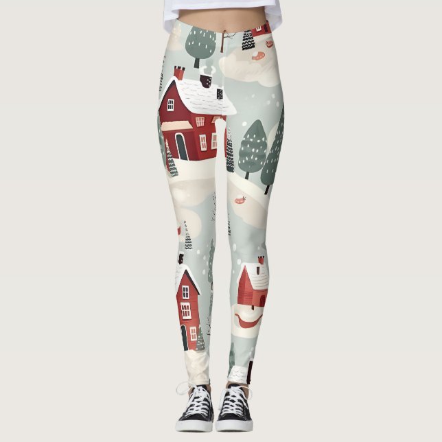 AD 002 - Jul digital mönster Leggings (Framsida)
