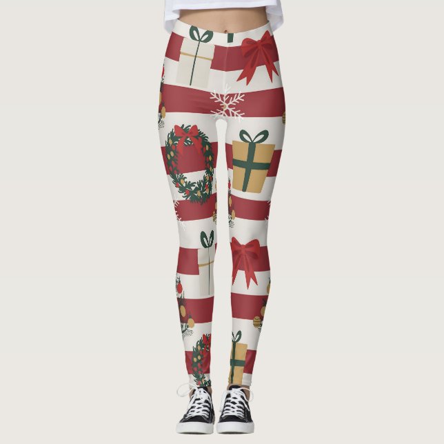 AD 004 - Juldigitalt mönster Leggings (Framsida)