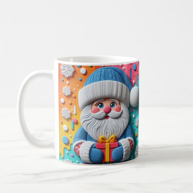 AD 017 - Digital julgrafik Jultomten 3d Kaffemugg (Vänster)