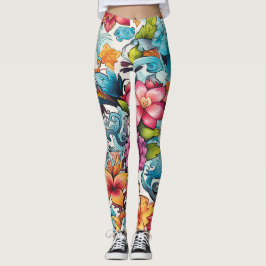 AD 019 - Blommigt digital mönster Leggings