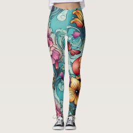AD 020 - Blommigt digitalt mönster Leggings